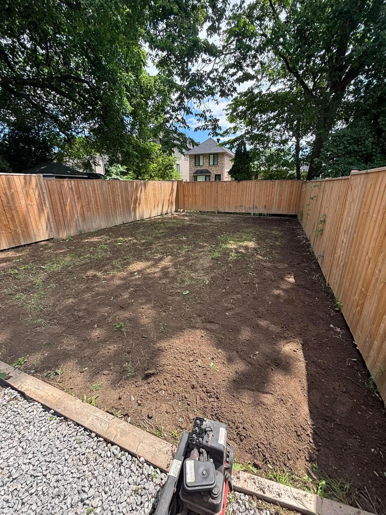 Yard cleared and graded